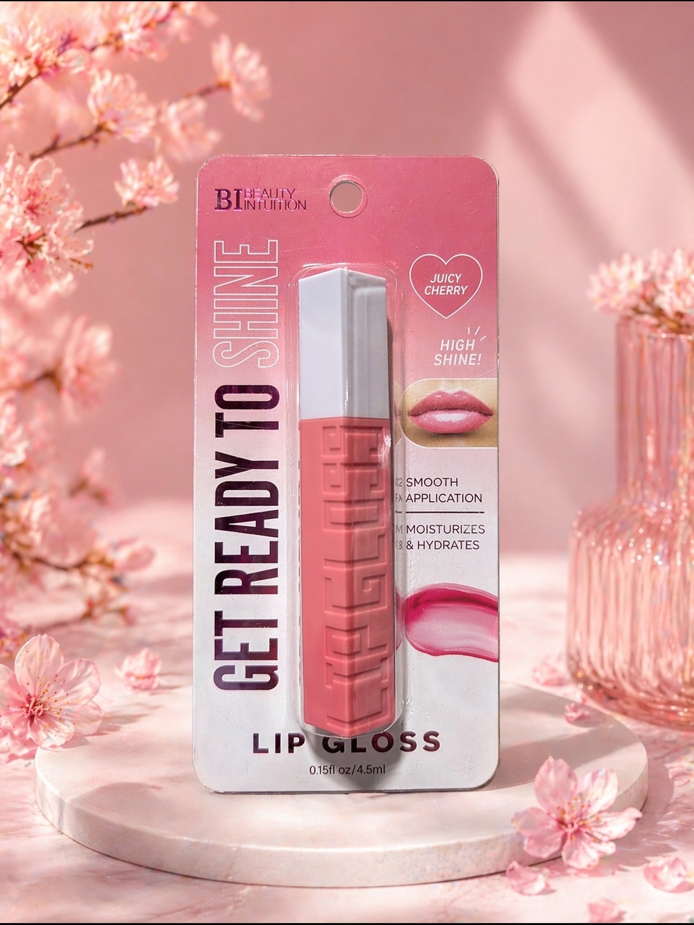 Juicy Cherry Pink Lip Gloss - Hydrating High Shine